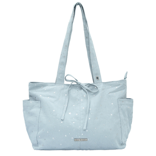 少女心球星星波点帆布牛仔托特秋季轻亚小众设计单肩托特大容量包