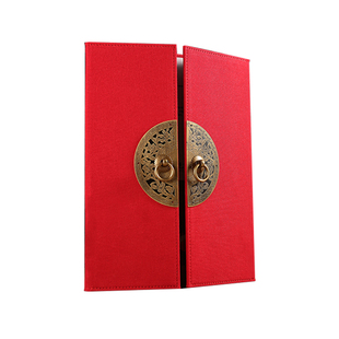 海外大宅门故宫门新中式麻布婚宴喜宴菜谱酒水单中国风民族风火锅