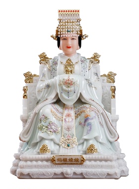 汉白玉实心妈祖神像湄洲海神雕像