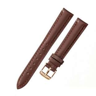 【送工具】超软真皮表带男女平纹表带配件链红粉紫蓝绿色防汗透气