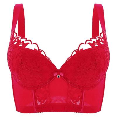 调整型文胸红色内衣网红小胸罩