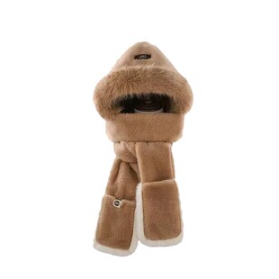 东北哈尔滨旅游防寒装备帽子围巾一体情侣款秋冬季加厚保暖雷锋帽