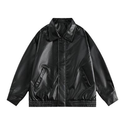 港仔文艺男美式高街pu皮衣外套