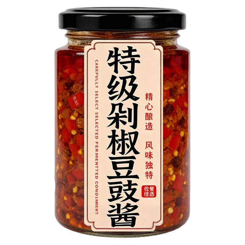 农科院湖南下饭菜野山椒豆豉辣酱即食开胃香辣下拌饭豆豉剁辣椒酱