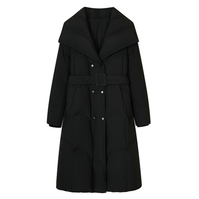 歌锦高含215G加厚防寒鹅绒羽绒服外套女士中长款显瘦大翻领冬新款