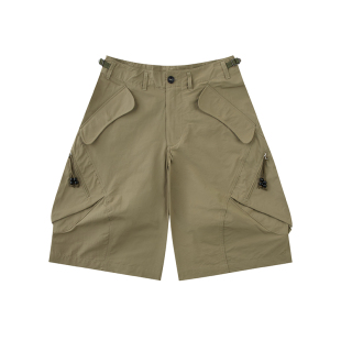 NORYBRAND 弯刀廓形面包袋七分裤 休闲大口袋设计感cleanfit短裤