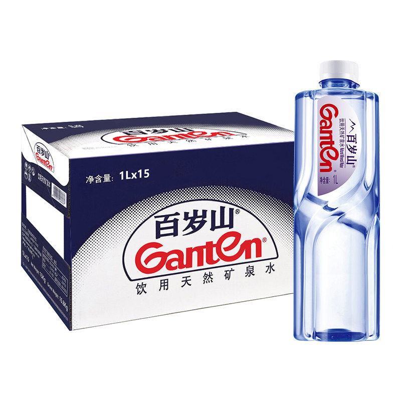 百岁山天然矿泉水大瓶1L*15瓶