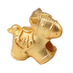 高保色沙金马上有钱隔珠吊坠 高级滴溜吉祥物饰品手串头绳diy配件