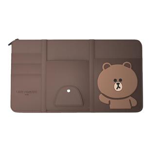 LINE FRIENDS汽车遮阳板证件夹眼镜夹票据卡包遮阳挡卡夹套墨镜架