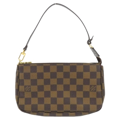 中古LV路易威登女包95新Pochette Accessoires麻将包棋盘格手提包