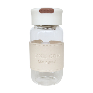 夏天水杯女新款2025高颜值带茶隔女士办公室泡茶学生便携玻璃杯子