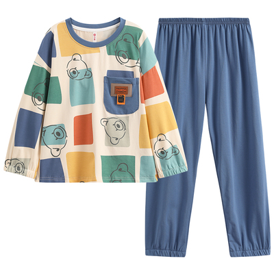 芬腾儿童睡衣男孩春秋季纯棉长袖