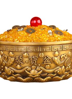 聚宝盆摆件客厅玄关铜盆