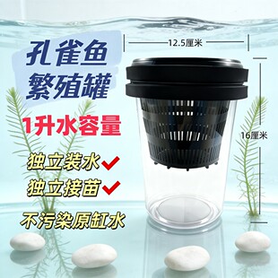 孔雀鱼胎生鱼繁殖罐繁殖隔离罐隔离盒繁殖孵化器孵化盒小鱼产房..