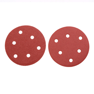 5寸6孔圆盘植绒砂纸片气磨机干磨砂纸125mm打磨抛光沙纸背绒砂纸