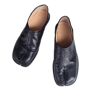 捡漏分趾鞋真皮复古猪蹄鞋意大利进口水洗马皮断码清仓微瑕样鞋等