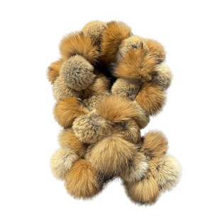 真獭兔毛围巾秋冬保暖加厚护颈双面交叉貉子毛皮草围脖披肩毛领子