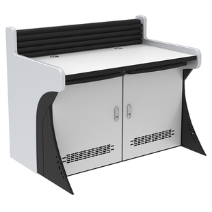 【13%专票】慧好监控操作台黄木面不锈钢全钢车间电脑操作台全白色指挥中心控制台双联三联可定做机房电脑桌