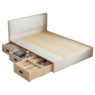 热销⭐全实木超薄床头落地储物床