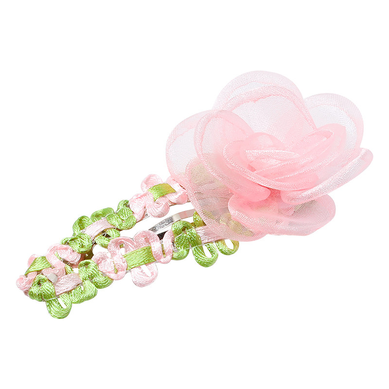 超仙网纱花朵发夹甜美少女侧边夹
