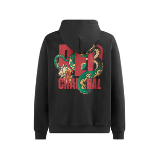 REDCHARCOAL红炭生肖蛇印花开衫连帽卫衣男秋季新款潮牌男士外套