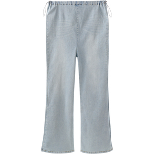 英氏孕妇休闲裤冬季新款显瘦百搭牛仔裤女无托腹高弹力外穿微喇裤