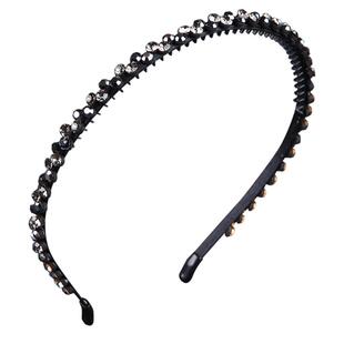 金属细发箍防滑齿不夹头发夹韩系发饰铁头箍短发发卡精致水钻压发