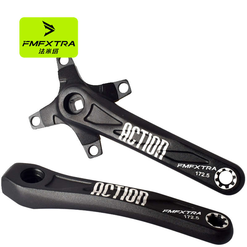 山地车自行车牙盘方孔曲柄170cm正负齿盘104bcd单盘改装单车配件