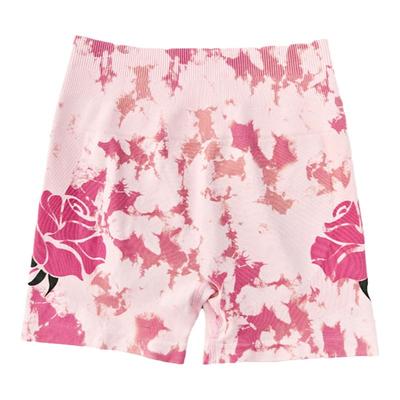 扎染健身短裤女蜜桃提臀三分裤