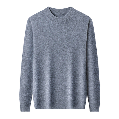 鄂尔多斯市100%纯山羊绒衫男冬季半高领毛衣中年男士保暖打底衫