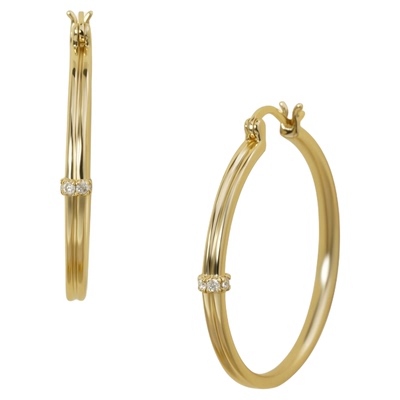 Stanza逐空耳圈莫桑石hoop耳环百搭吸睛 原创设计轻奢复古