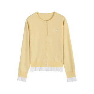 TAKIYAS SHOP 蕾丝拼接开衫/蓝色牛仔裤