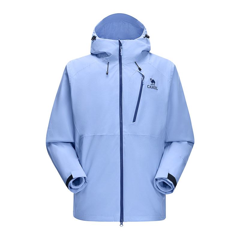 骆驼雨神3.0冲锋衣男女三合一冰菊蓝外套 2026新款户外防水登山服