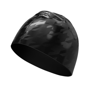 飞鱼未来硅胶泳帽男女防水不勒头专业时尚纯色暗纹护耳加大游泳帽