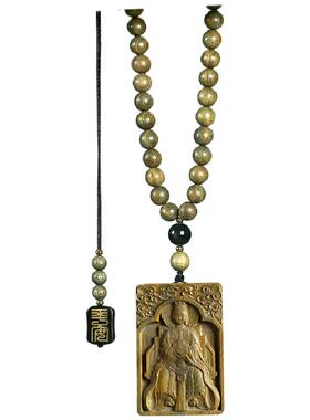 绿檀木泰山奶奶车挂吊坠项链