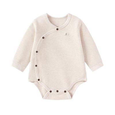 babylove婴儿包屁衣秋冬弹力三角哈衣长袖爬服宝宝纯色打底衣服