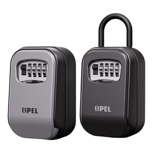 OPEL装修密码钥匙盒猫眼工地免打孔防盗门临时门盒子装钥匙合金锁