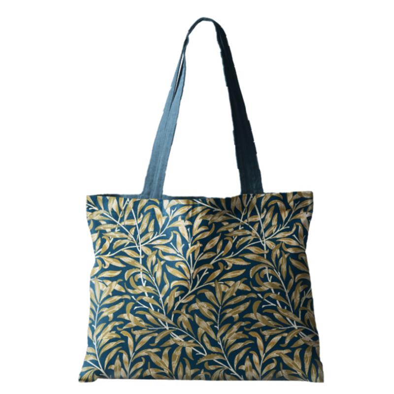 威廉叶纹经典时尚横版拉链布包定制布包手提袋单肩包书包托特包