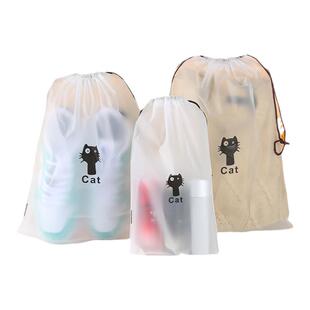 旅行收纳袋抽绳束口袋子便携式衣物内衣防尘袋卡通鞋子防水分装袋