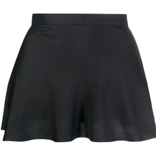 26新款pepamack同款丝滑醋酸缎面黑色小短裙 高腰鱼尾A字裙马甲