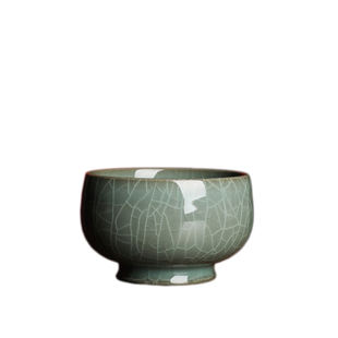 施振强纯手工杯 龙泉青瓷南宋溪口官窑蜜瓜纹茶杯 功夫茶具圆口杯