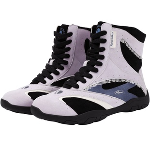 彩虹熊女童高帮运动鞋复古儿童赛车拳击靴防滑加绒保暖大童二棉靴