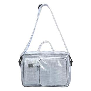 透明防静电无尘包洁净室挎包全PVC17寸网格半导体车间工具包背包