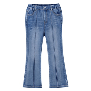 【商场同款】安奈儿童装女童牛仔裤2024新款春微喇长裤AG416520