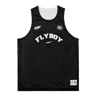 FLYBOY胡来波 双面穿篮球背心透气速干基础印花网眼运动背心