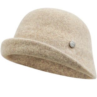 2025新款帽子女秋冬法式赫本风羊毛渔夫帽卷边保暖显脸小加厚盆帽