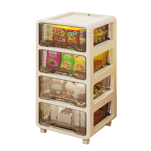 小推车抽屉式收纳柜客厅多功能整理柜零食置物架可移动分层储物柜