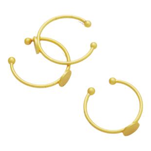 14k包金保色耳挂戒指圈粘贴戒圈开口指环diy耳钉手工材料饰品配件