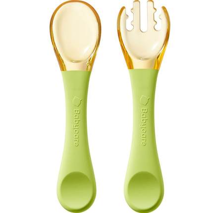 babycare宝宝勺子自主进食辅食勺婴儿学吃饭训练宝宝6月元宝叉勺