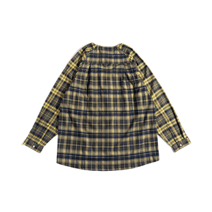 PHANTACi范特西周杰伦潮牌 夏季新款 格纹无领长袖衬衫外套男士